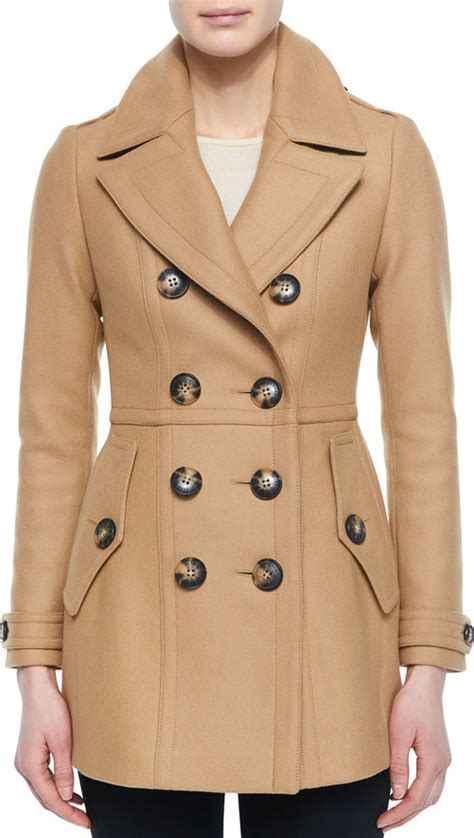 burberry brit dillsmead military wool-blend peacoat|Burberry Wool Blend Pea Coat .